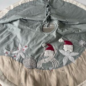 Pier 1 Beach Themed Christmas Tree Skirt